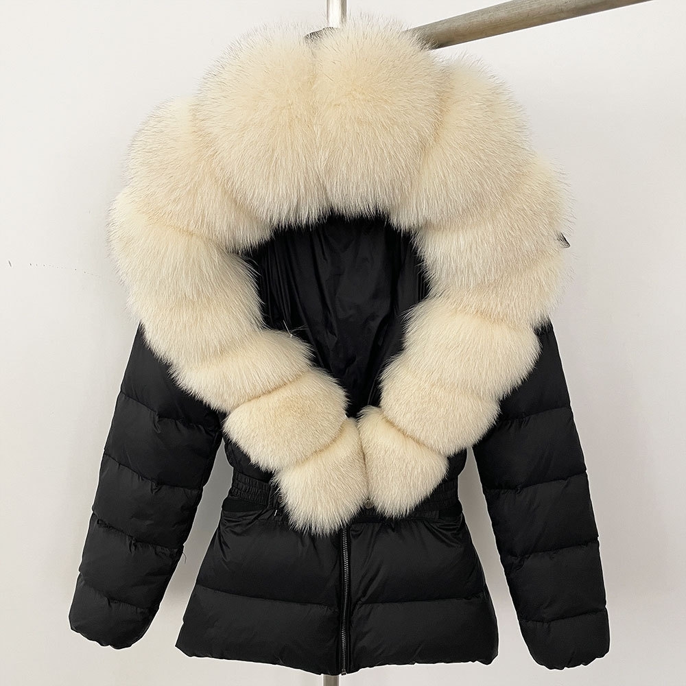 2027 New Arrival Short Women's Thickened Slim Fit Waist-Tight Fur Down Jacket with Real Fox Collar - view 4