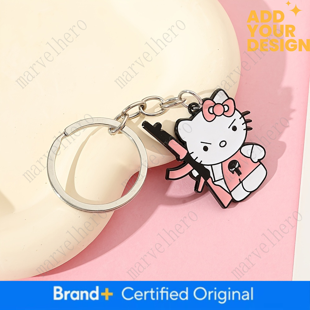 1Pc Sanrio Peripheral Keychain Fashionable Versatile Trendy Bag Pendant Hello Kitty Keychain Key Chain Ornaments For Daily Wear And Gift Giving