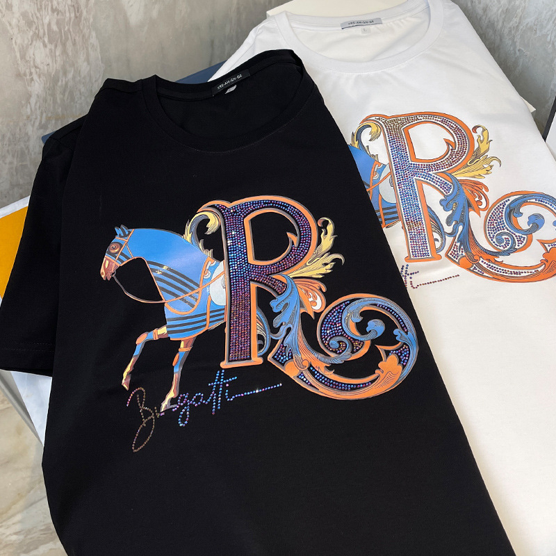 Designer's New Trendy, Versatile Simple And High-end Men's Short-sleeved T-shirt For Summer Plain-colored Cotton Fabric Breathable And Cool  - view 6