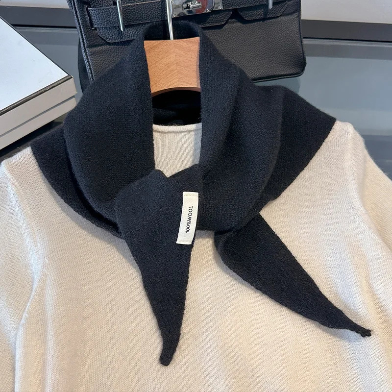 100% Wool Winter Scarf For Women Long Warm Cashmere Scarves Hijab Solid Lady Shawl Wrap Female Pashmina Bandana Head Scarfs 260810 - view 6