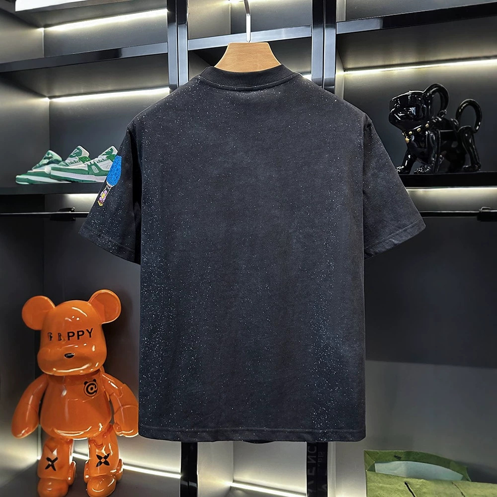 Designer's New Minimalist Casual Versatile And Unique Style High-end Design Hot Air Balloon Cotton Short-sleeved T-shirt For Men Summer's Ne - view 5