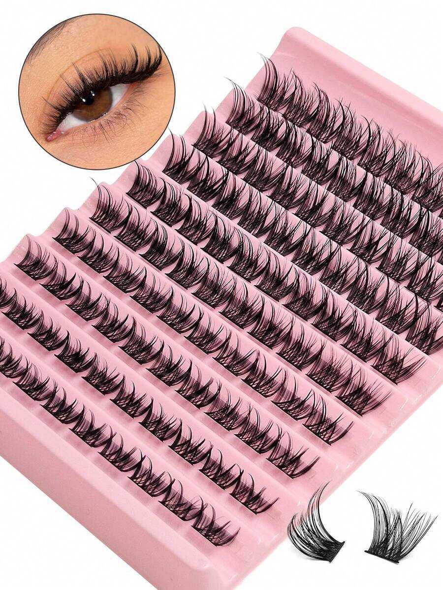 100pcs Asiteo Cluster False Eyelashes Densely Packed Natural D-Curl 8-16mm DIY Fake Lashes Eyelash Clusters Individual Lashes H260811