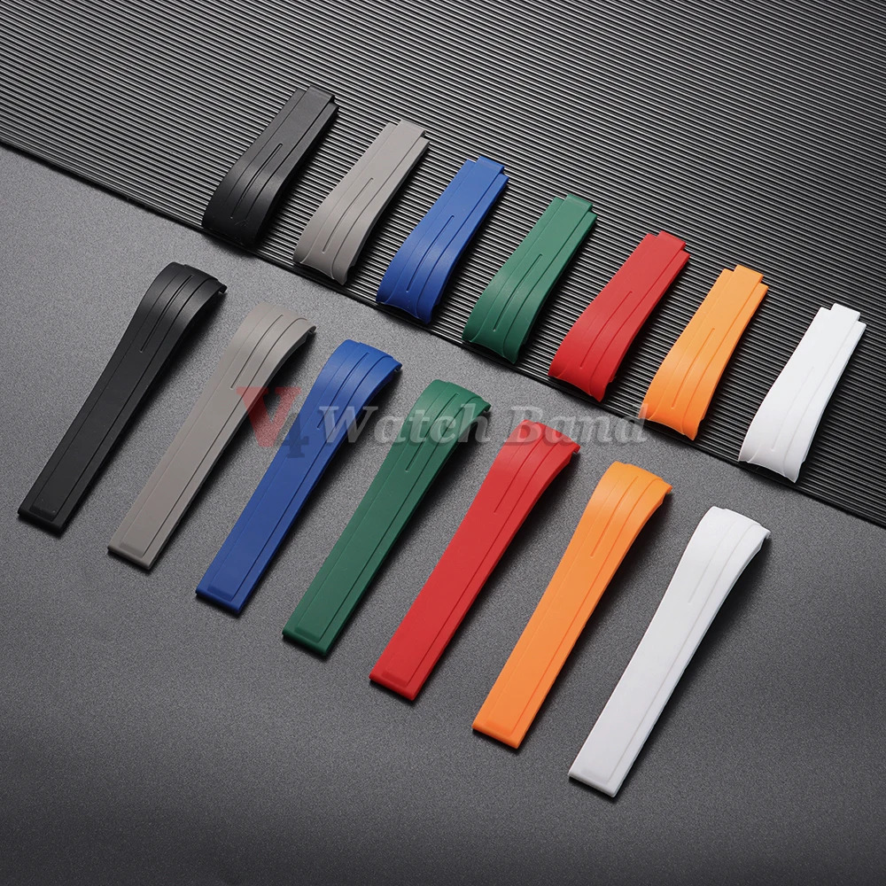 20mm 21mm 22mm Curved Silicone Strap for Rolex DAYTONA SUBMARINER Yacht-Master GMT Explorer Wrist Band Rubber Sport Bracelet 260811 - view 6