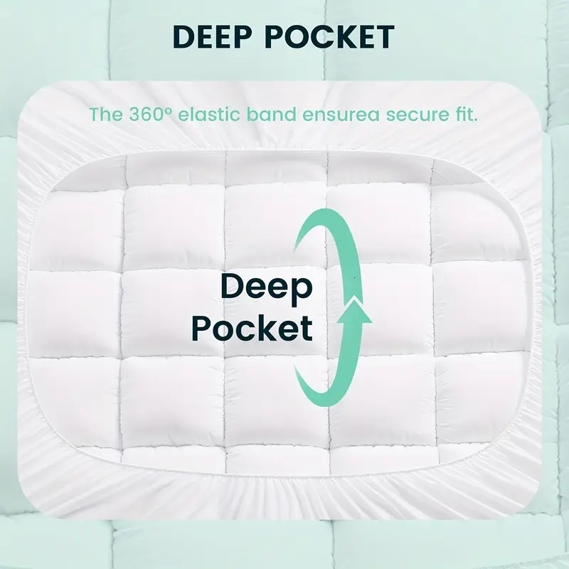 HGETVE Extra Thick Mattress covers Topper 1000Gsm Cooling Noiseless Breathable Fitted 8-21 Deep Pocket Machine Washable W260812 - view 5
