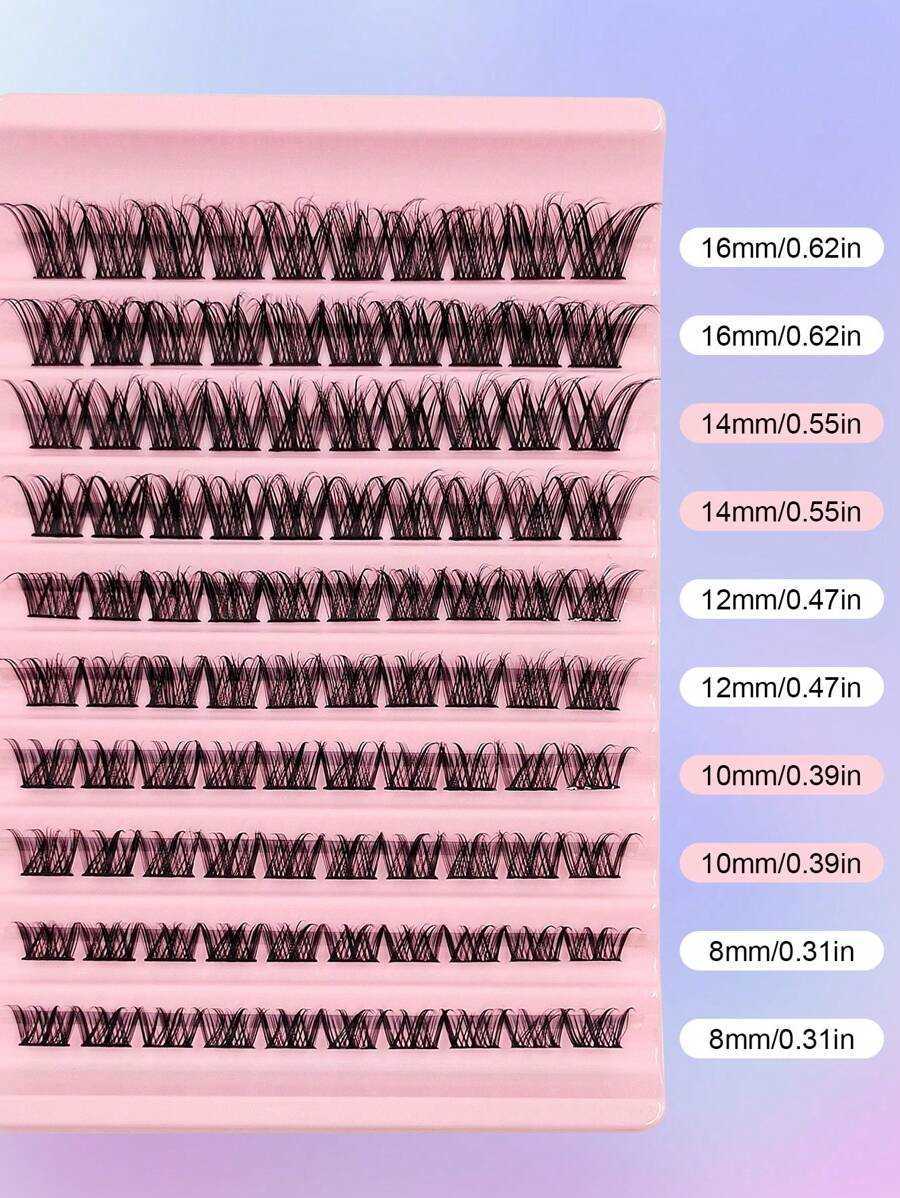 100pcs Asiteo Cluster False Eyelashes Densely Packed Natural D-Curl 8-16mm DIY Fake Lashes Eyelash Clusters Individual Lashes H260811 - view 6