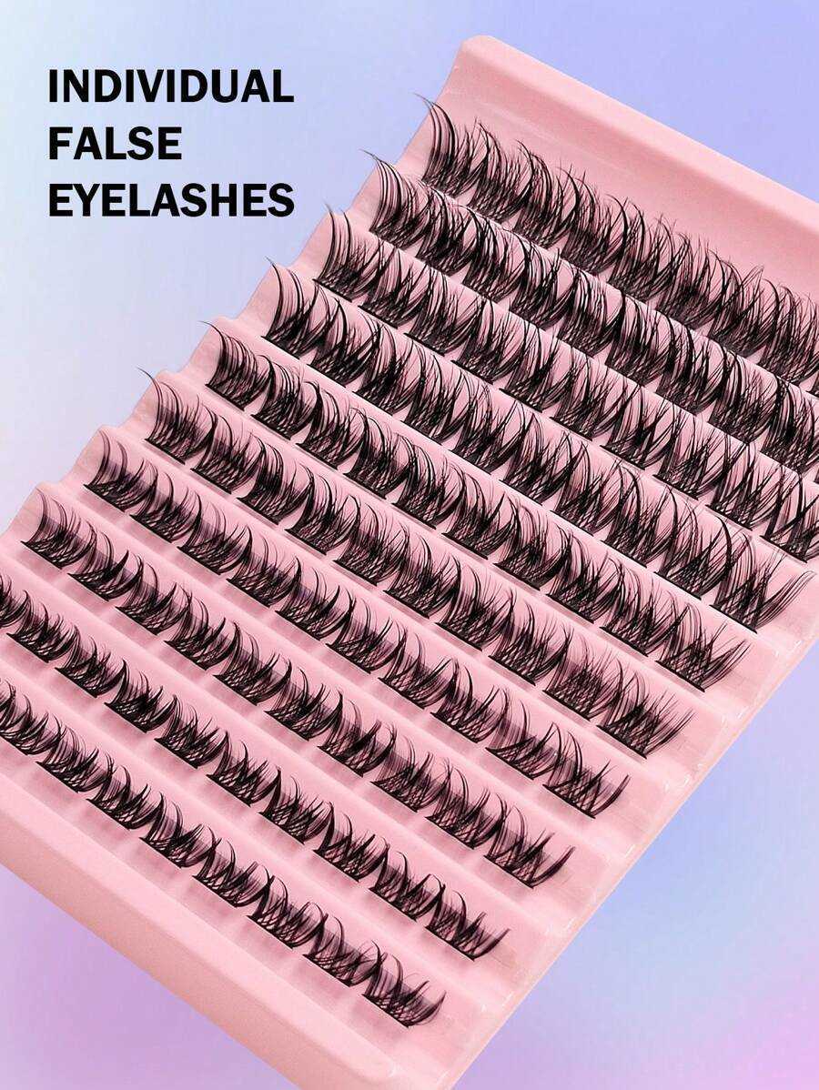 100pcs Asiteo Cluster False Eyelashes Densely Packed Natural D-Curl 8-16mm DIY Fake Lashes Eyelash Clusters Individual Lashes H260811 - view 4
