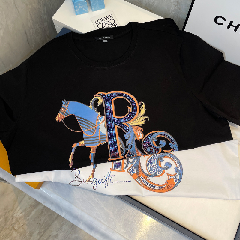 Designer's New Trendy, Versatile Simple And High-end Men's Short-sleeved T-shirt For Summer Plain-colored Cotton Fabric Breathable And Cool  - view 5