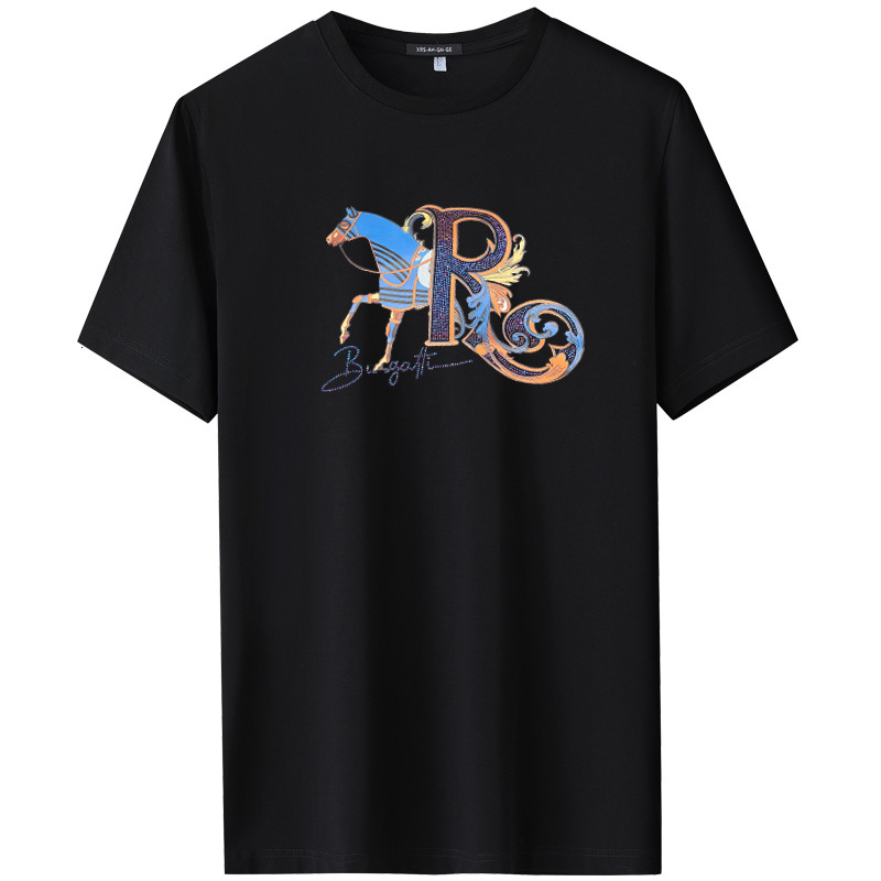 Designer's New Trendy, Versatile Simple And High-end Men's Short-sleeved T-shirt For Summer Plain-colored Cotton Fabric Breathable And Cool  - view 3