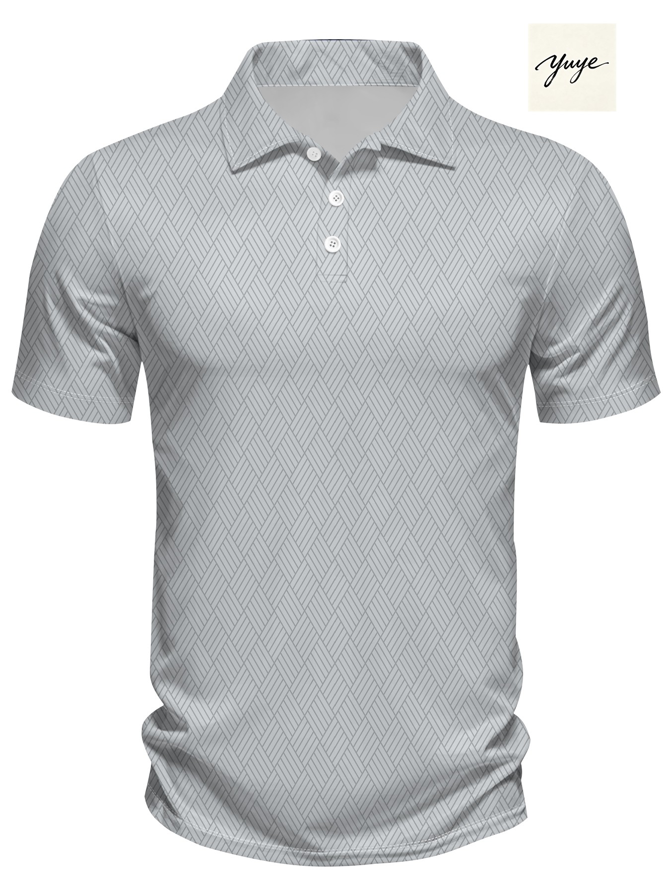 Men's Short Sleeve Polo Shirt Lapel Collar Button Placket Solid Color Slim Fit Business Casual Daily Wear Tops - view 9