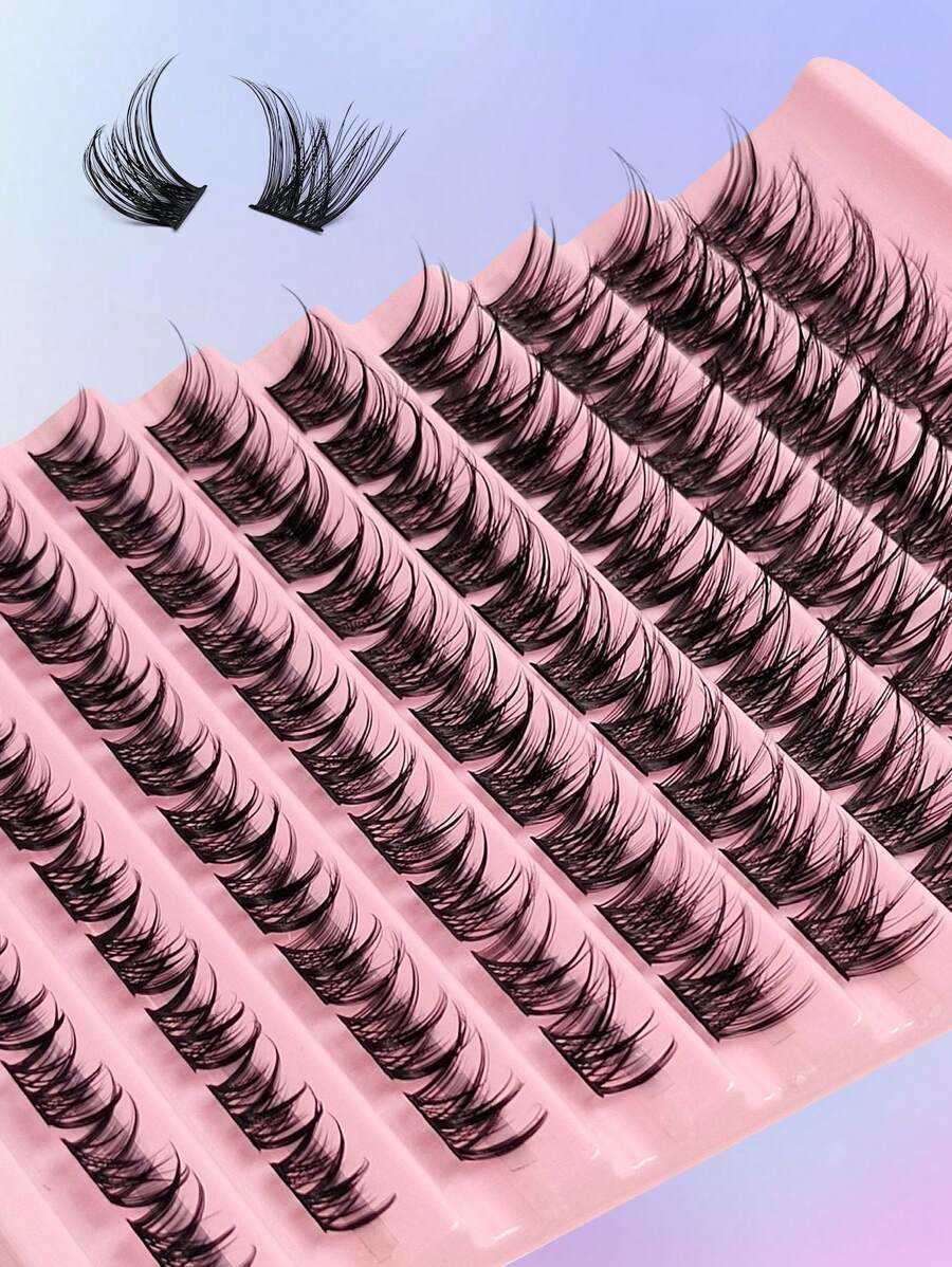 100pcs Asiteo Cluster False Eyelashes Densely Packed Natural D-Curl 8-16mm DIY Fake Lashes Eyelash Clusters Individual Lashes H260811 - view 7