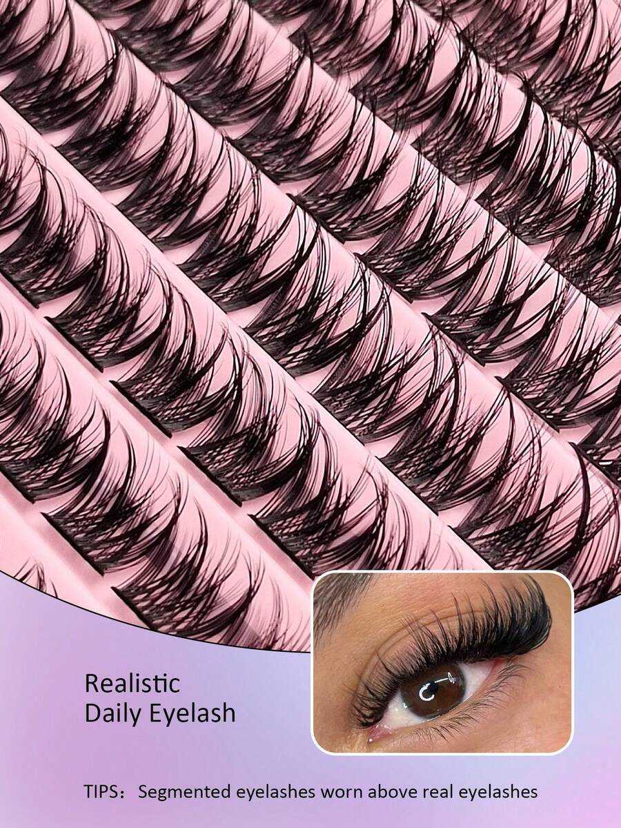 100pcs Asiteo Cluster False Eyelashes Densely Packed Natural D-Curl 8-16mm DIY Fake Lashes Eyelash Clusters Individual Lashes H260811 - view 5