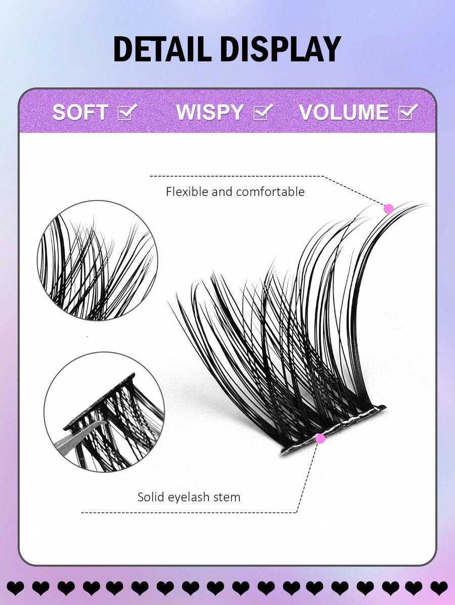 100pcs Asiteo Cluster False Eyelashes Densely Packed Natural D-Curl 8-16mm DIY Fake Lashes Eyelash Clusters Individual Lashes H260811 - view 3