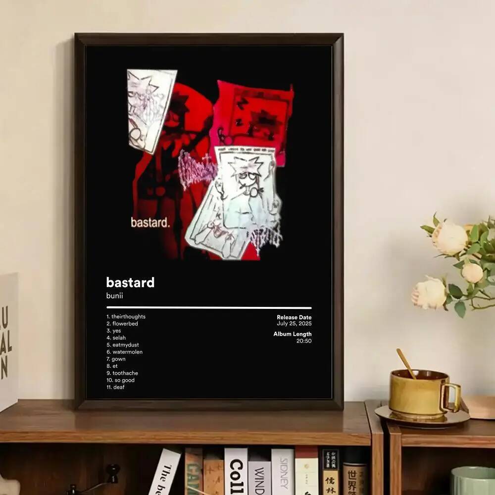 B-bunii Album Cover Painting Calligraphy Vintage Aesthetic Poster Canvas Print Trendy High-Fashion Wall Decor 26Y0812 - view 4