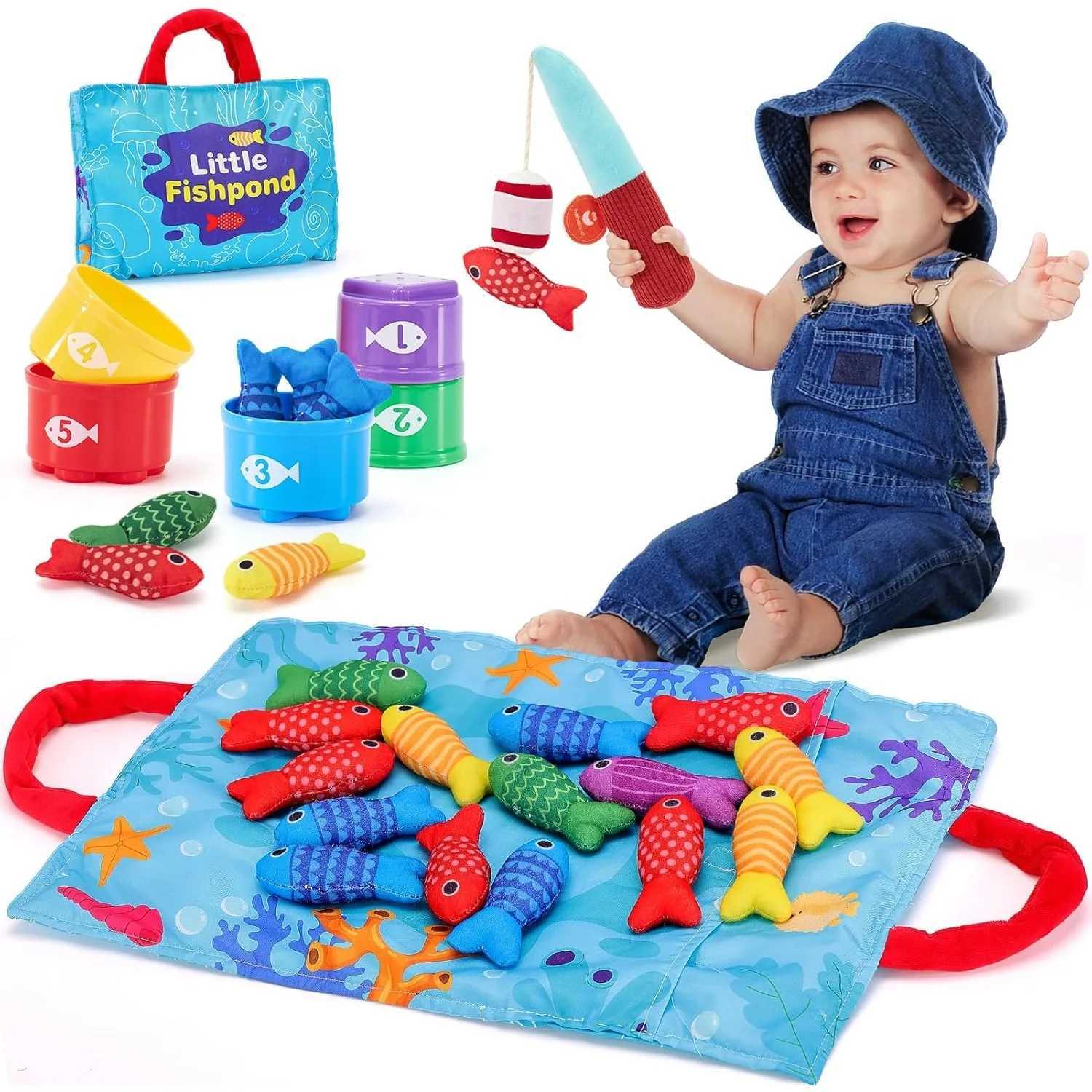 Cloth Fishing Game Set Toddler Toys Montessori Toys for Boy Girl Birthday Gift Stacking Cups Number Color Shape Learning Toy Kid Z260812 - view 3
