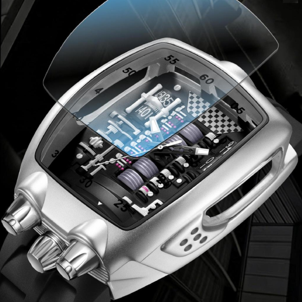 Unique Hot Selling Alien Y2k Quartz Mens Transparent Hollow Punk Special Jacob Creative Design Men Watch AAA Clock 26L0813