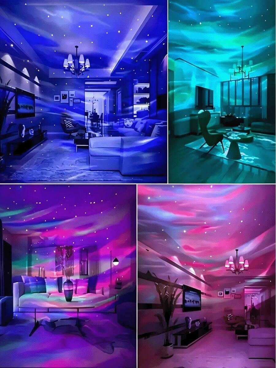 Aurora Borealis Galaxy Star Projector Night Light App Remote Controlled 16 Colors RGB Starry Sky LED Lamp USB Powered Atmosphere Light For Bedroom The - view 5