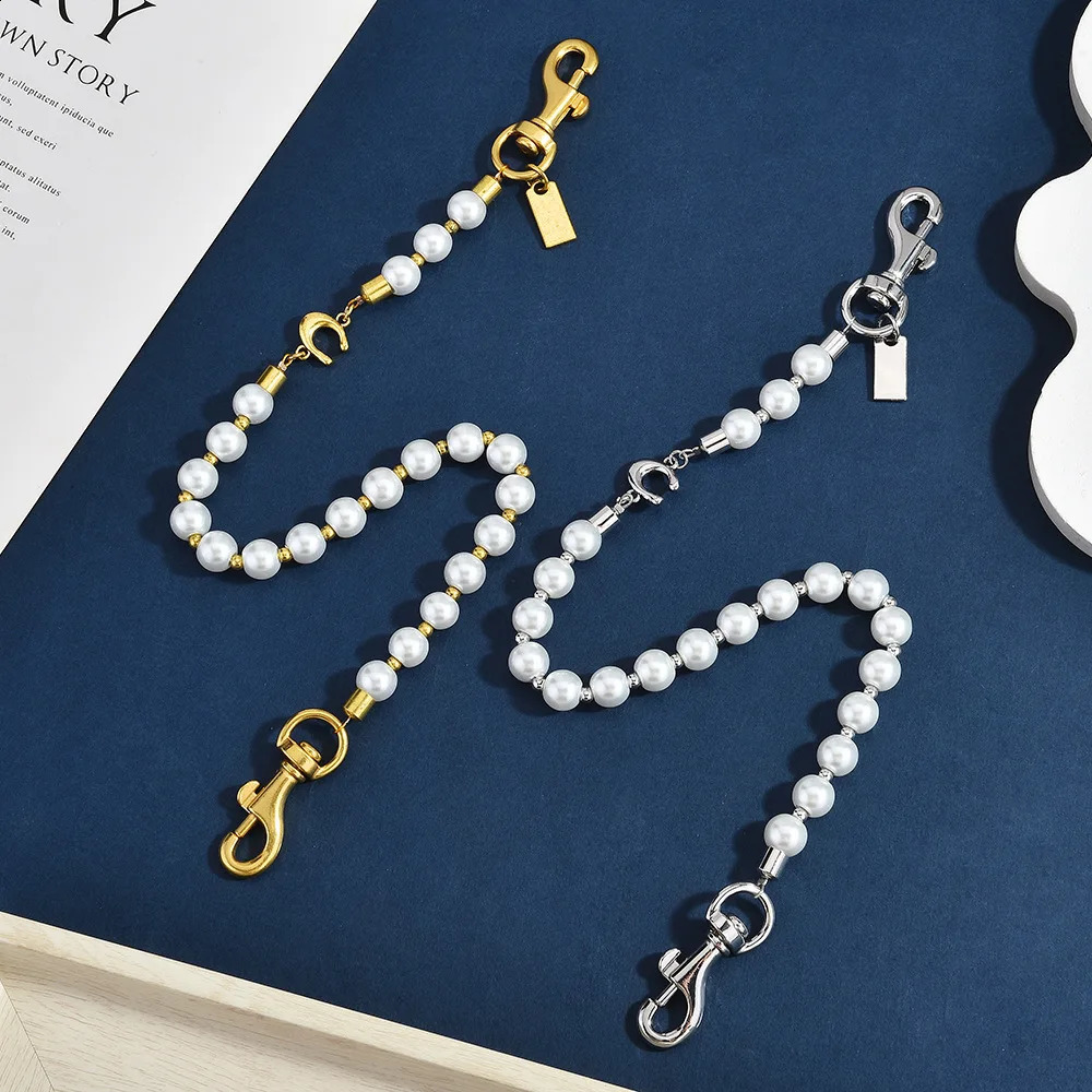 Pearl Purse Chain Charm Keychain for Women Detachable Handbag Strap with Letter C Charm Fashion Bag Accessories Gifts 260812 - view 7
