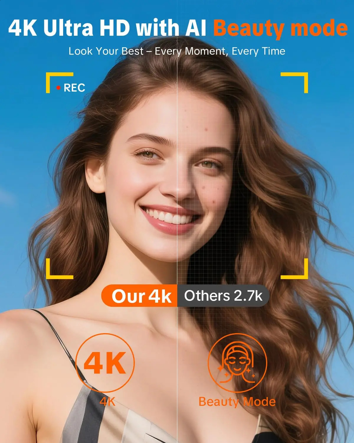 4K Digital Camera for Pography 4k with Ring Light180° Flip Screen Vlogging BeauTY Mode Point and Shoot Cameras y260821 - view 6