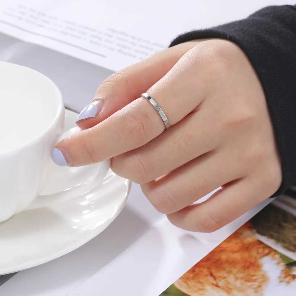 Amaxer Stainless Steel Men Women Rings Classic 2mm Finger Rings Gold Color Wedding Couple Jewelry Gift Z260813