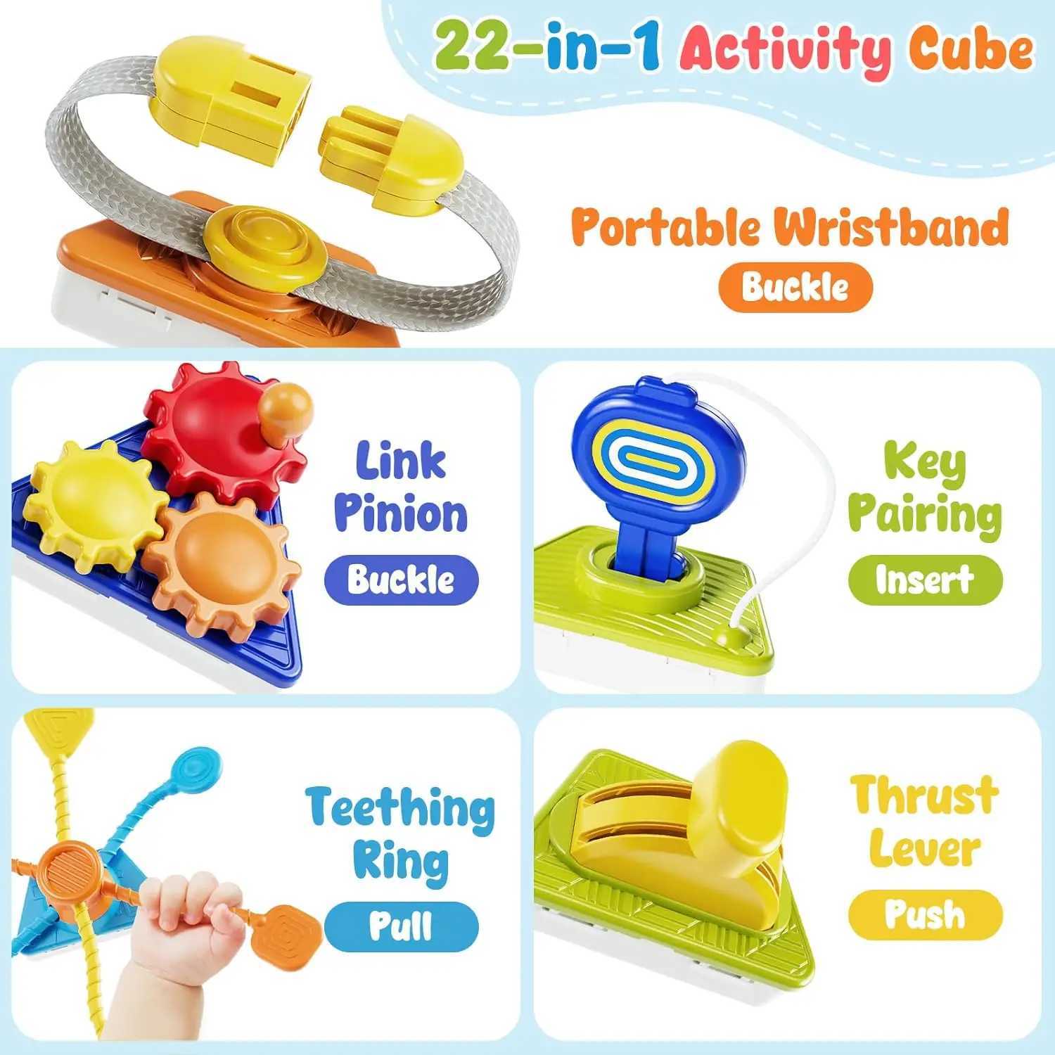22-in-1 Baby Busy Board Activity Cube Toys Montessori Toy Educational Learning Sensory Travel Toys for Infant Christmas Gifts Z260812 - view 5