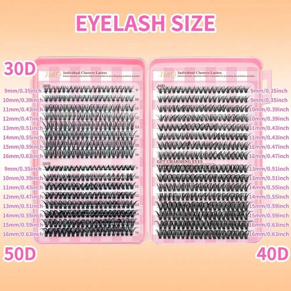 Eyelashes False 9-16mm 3D Length Volume Natural Look DIY Lash Extension Kit Volume Fans Wispy Style 3D Faux Mink Lash N260812 - view 7
