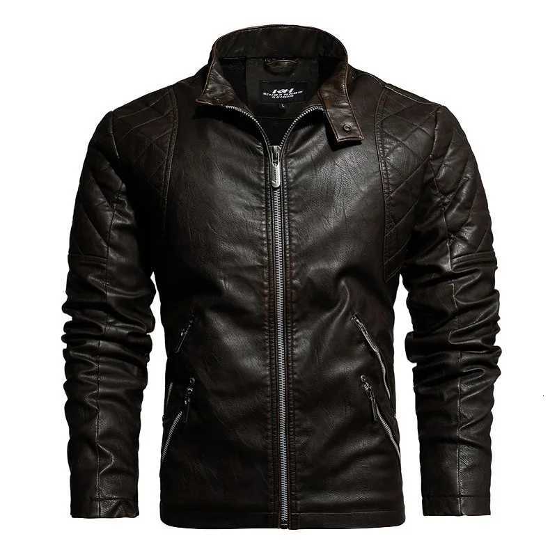 Men Fashion Leather Jacket Men Autumn Motorcycle Slim Fleece Jacket Coat Men Spring Outdoor Casual Motor Biker PU Leather JacketT260812 - view 3