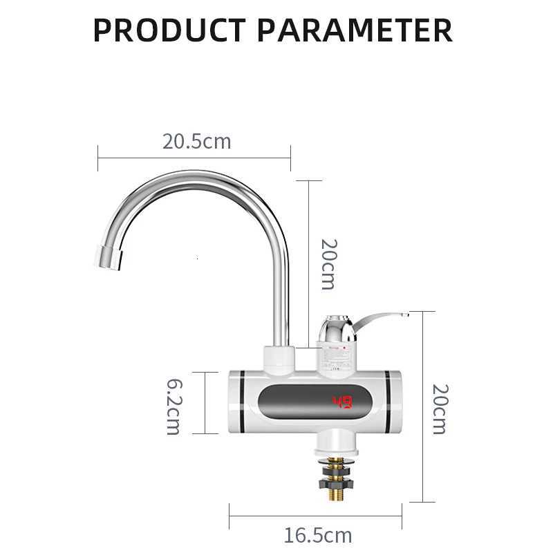 Electric Faucet 3000W Electric Water Heater Kitchen Faucet Instant Hot Water Heater Hot Cold Water Dual-Use Tankless Heaters X260813 - view 7