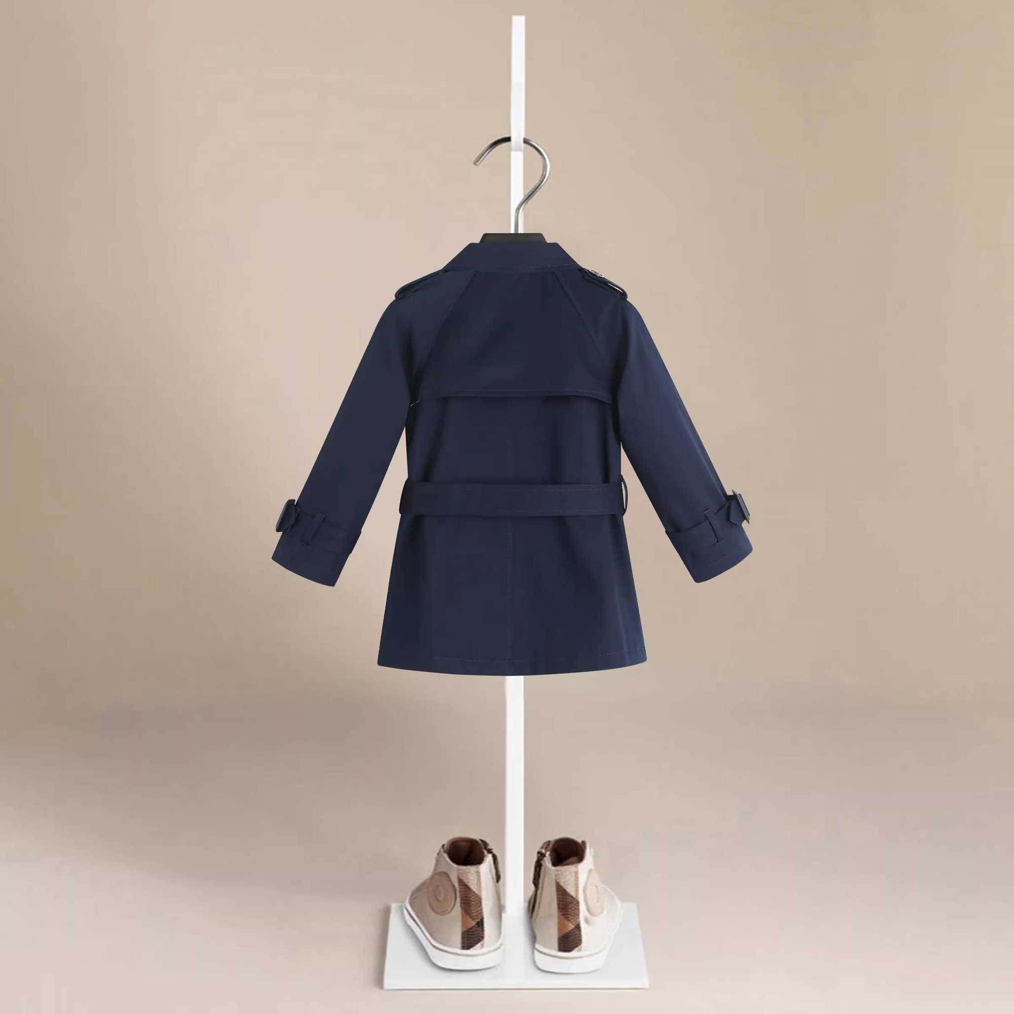 Spring Autumn Cotton Teen Boys Long Trench Coats New Fashion England Style Windbreaker Jacket for Girls Children Clothing Z260812