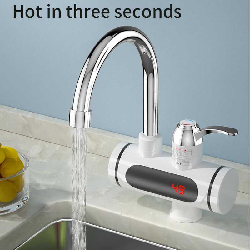 Electric Faucet 3000W Electric Water Heater Kitchen Faucet Instant Hot Water Heater Hot Cold Water Dual-Use Tankless Heaters X260813