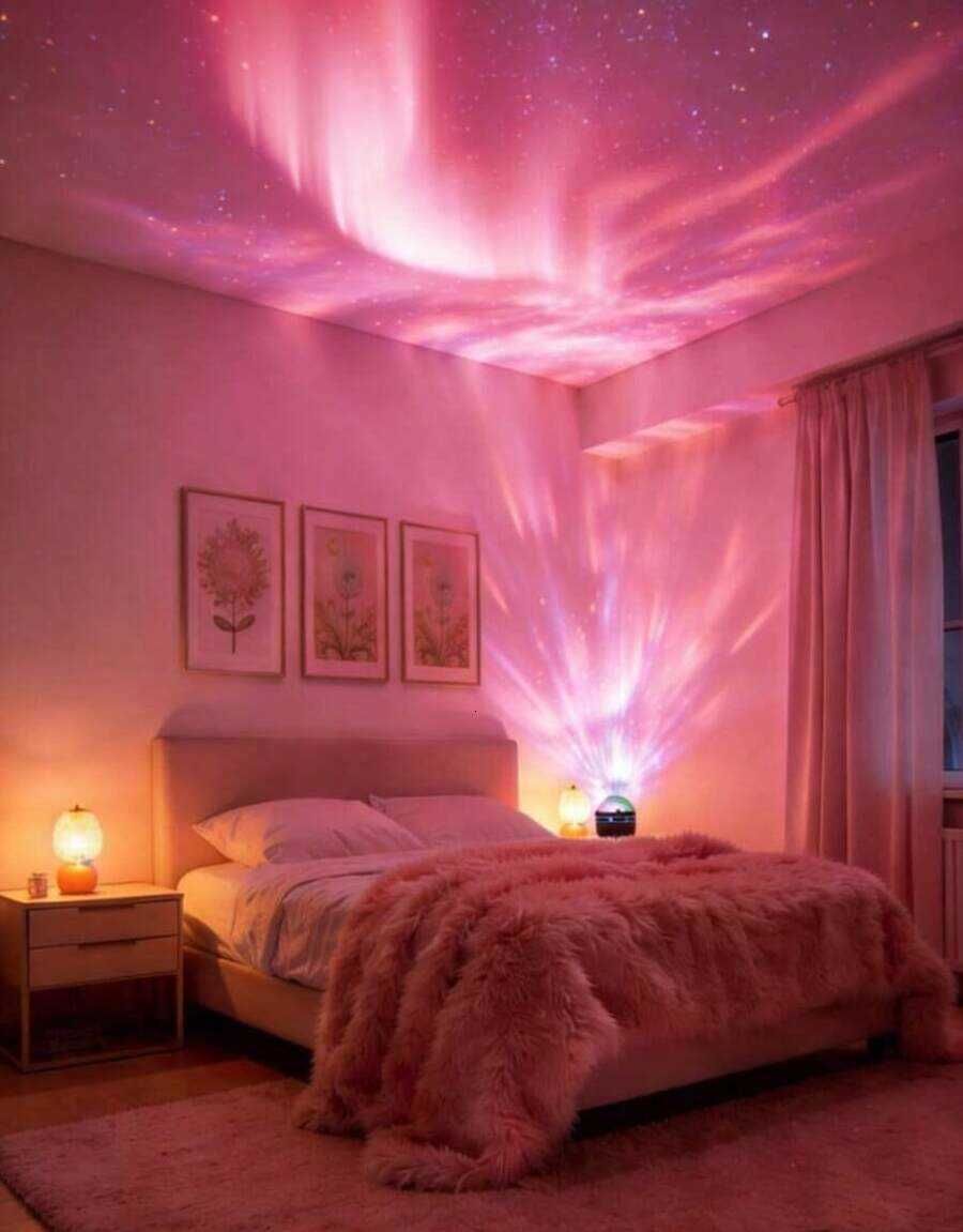 Aurora Borealis Galaxy Star Projector Night Light App Remote Controlled 16 Colors RGB Starry Sky LED Lamp USB Powered Atmosphere Light For Bedroom The - view 7