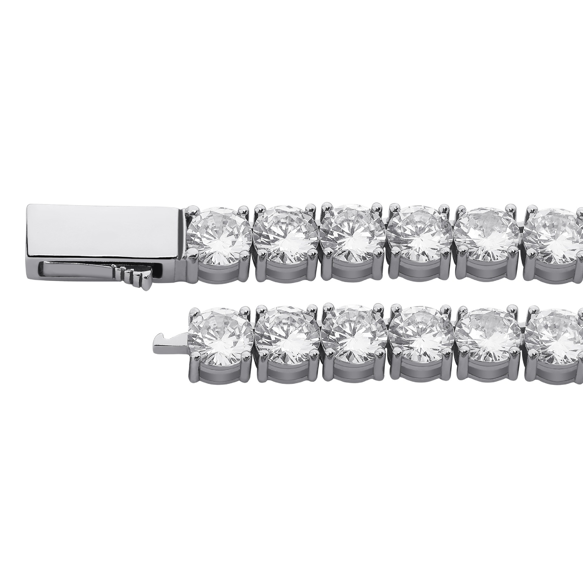 hip hop Waterproof Jewelry Gold Plated Stainless Steel VVS Moissanite Diamond Classic Tennis Bracelet Chain Necklace - view 7