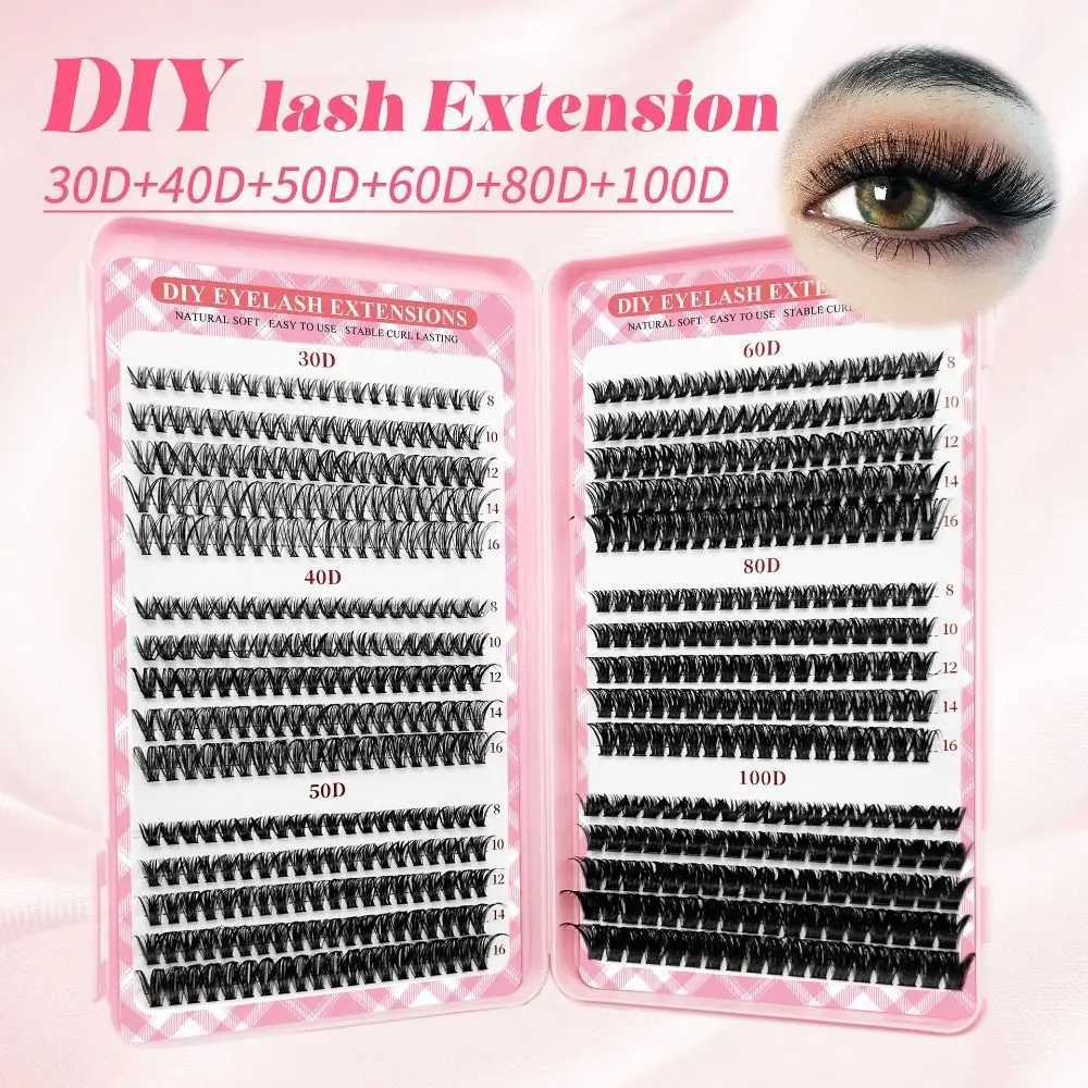 Eyelashes False 9-16mm 3D Length Volume Natural Look DIY Lash Extension Kit Volume Fans Wispy Style 3D Faux Mink Lash N260812 - view 6