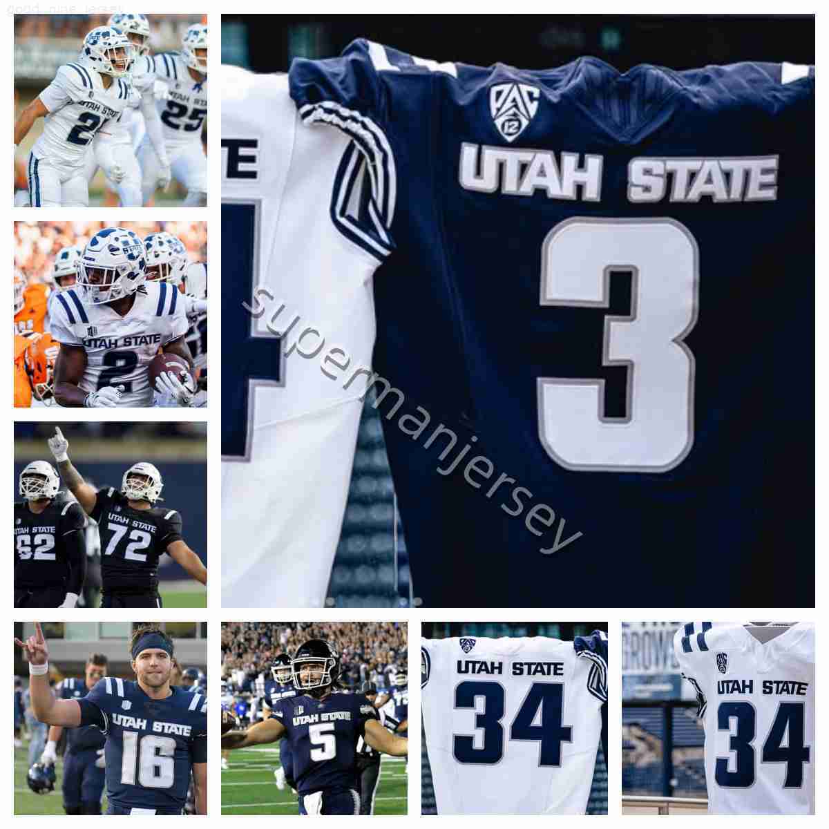 2026-2027 Utah State Aggies Maglia Da Calcio Uomo Donna Bryson Barnes 16 Jacob …