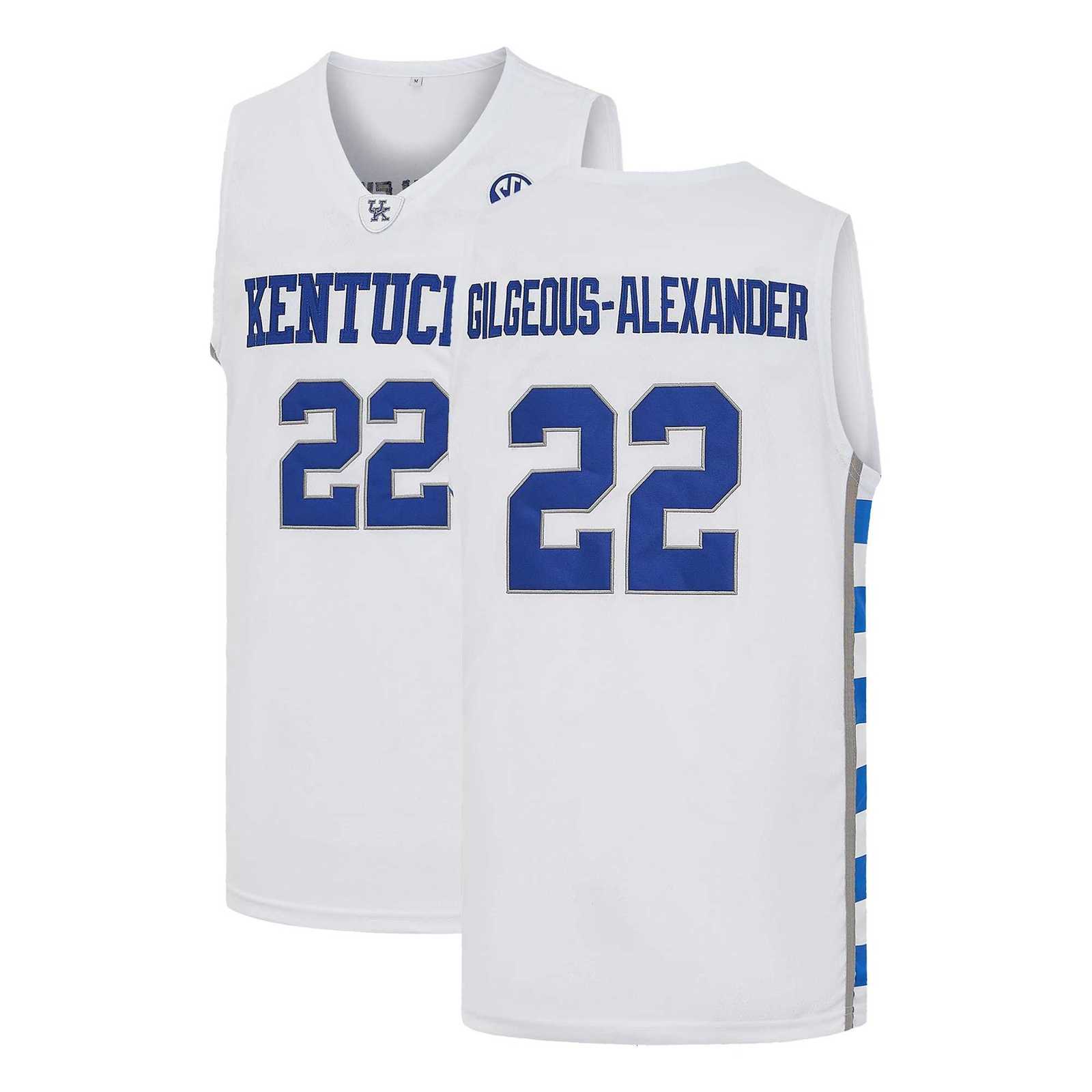 Men's #22 GilgeousAlexander Kentucky Basketball Jersey Lettered Embroidered Sleeveless College Basketball Uniform SGA Fan Jersey for Game Day X26 - view 3