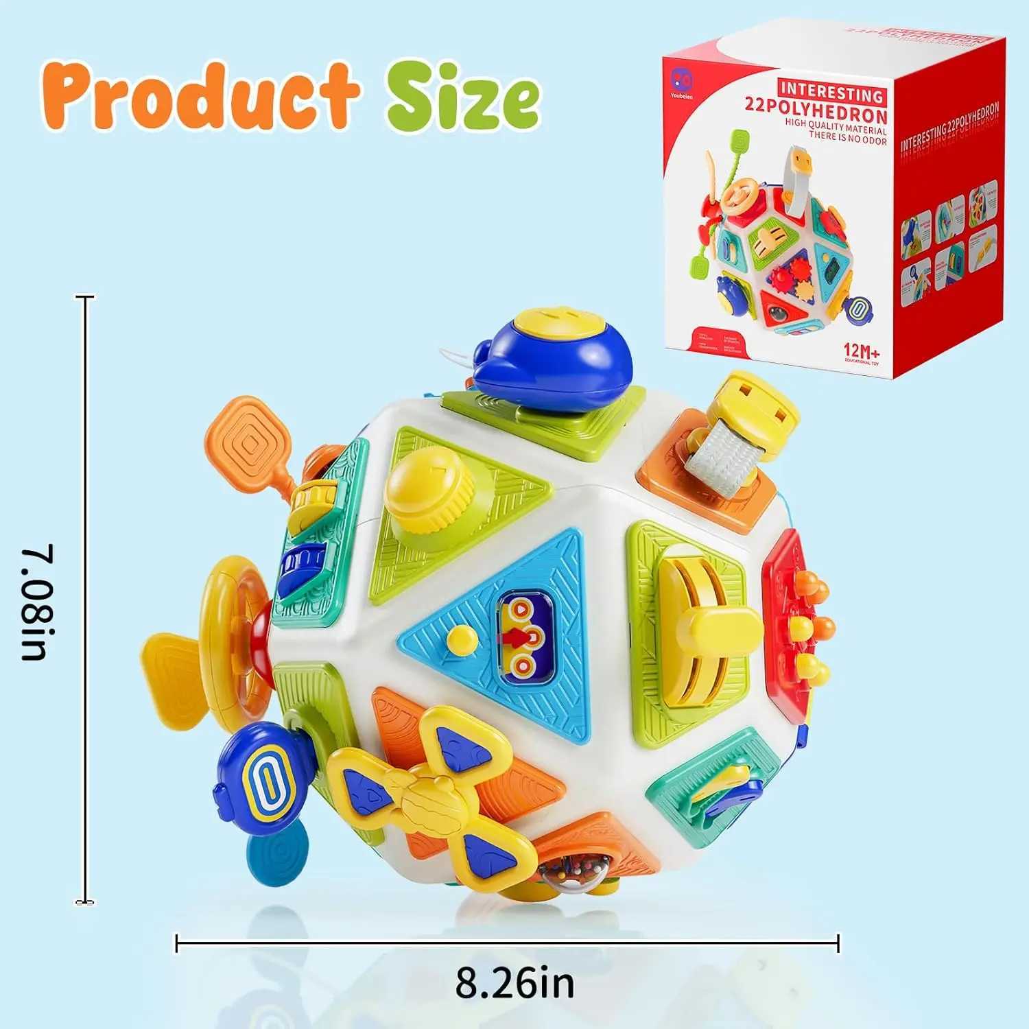 22-in-1 Baby Busy Board Activity Cube Toys Montessori Toy Educational Learning Sensory Travel Toys for Infant Christmas Gifts Z260812 - view 4