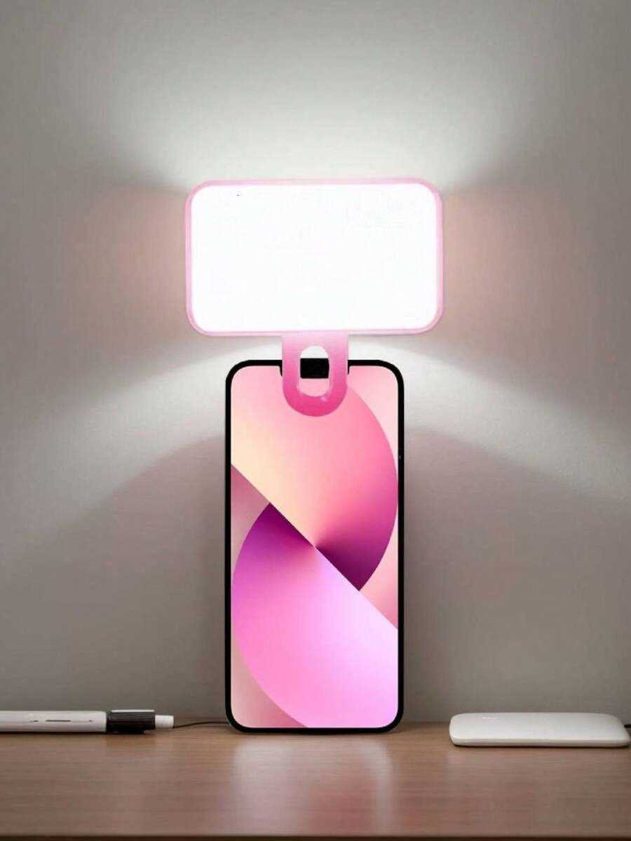 Baijun XU 1pc LED Selfie Light 3 Lighting Modes Portable Clip-On Fill Light Suitable For Makeup Zoom Meetings Rechargeable For Phone Camera H260812