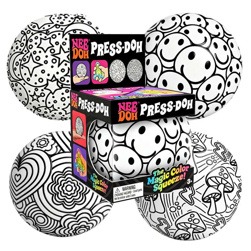 Schylling Needoh Press-Doh Color Changing Squeeze Fidget Ball Soft Dough Filled Fast Rebound Stress Relief ADHD Autism Toy 26L0813
