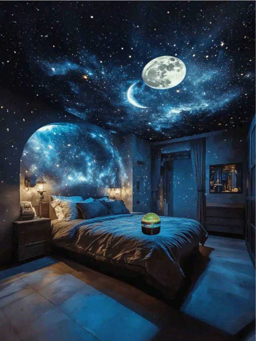 Aurora Borealis Galaxy Star Projector Night Light App Remote Controlled 16 Colors RGB Starry Sky LED Lamp USB Powered Atmosphere Light For Bedroom The