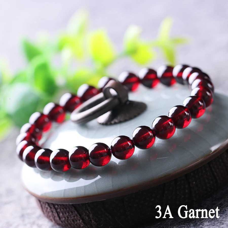 Stone Garnet Natural Femme 5A Real Wine Red Bead Charm Bracelet Women Lucky Energy Healing Jewelry Valentine's Day Gift Bangle L260812 - view 3