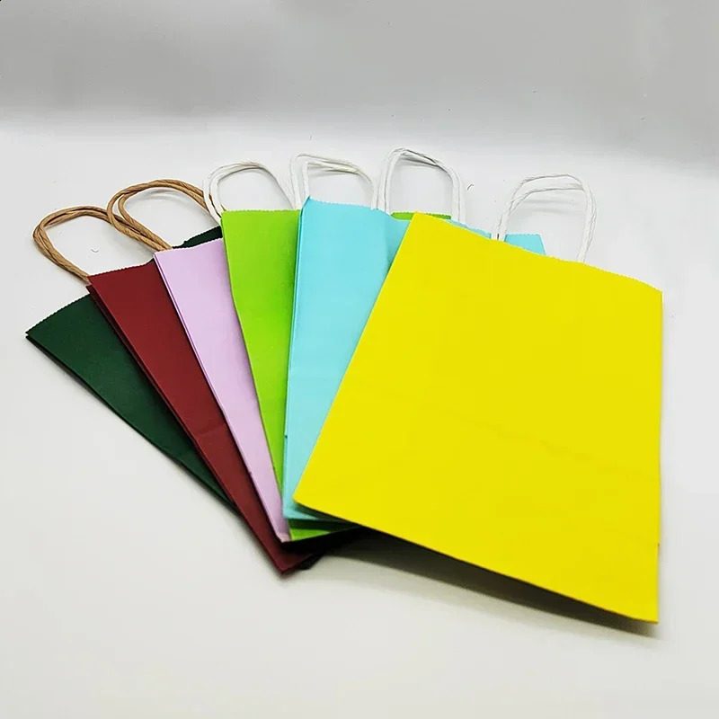 10/30/50pcs Holiday Party Gift Bag with Handle Jewelry Shopping Bag Christmas Valentine's Day Marriage Gift Colored Paper Bag 260807 - view 3
