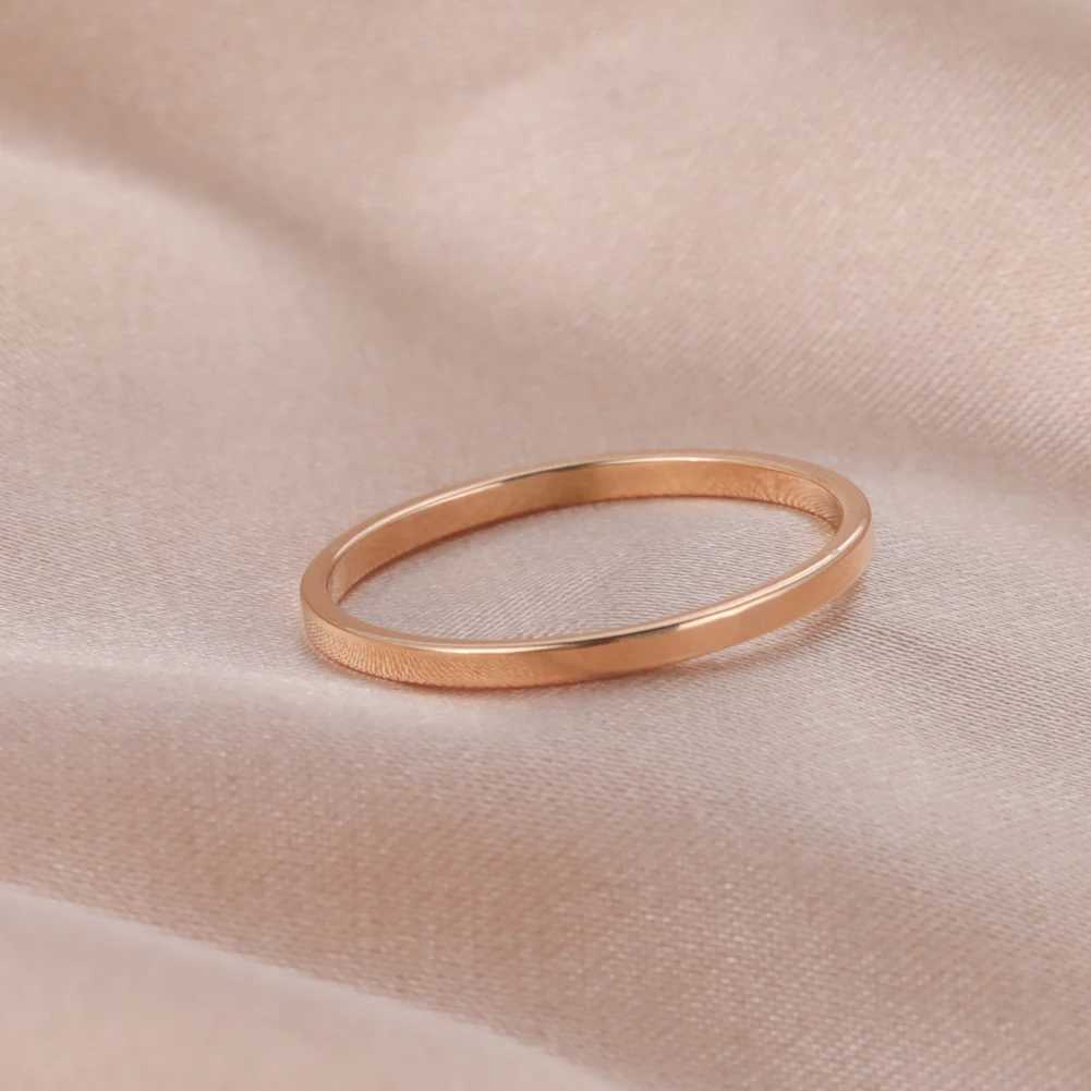 Amaxer Stainless Steel Men Women Rings Classic 2mm Finger Rings Gold Color Wedding Couple Jewelry Gift Z260813
