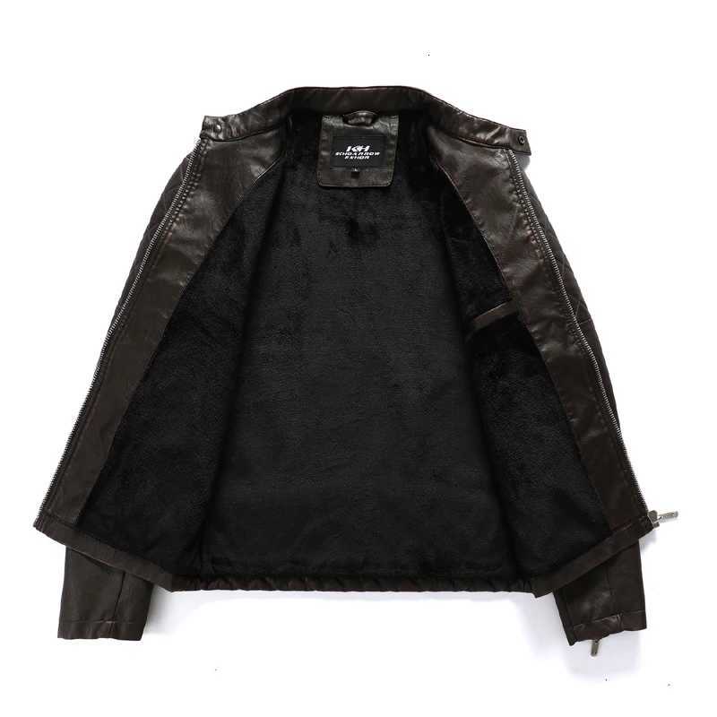 Men Fashion Leather Jacket Men Autumn Motorcycle Slim Fleece Jacket Coat Men Spring Outdoor Casual Motor Biker PU Leather JacketT260812 - view 5