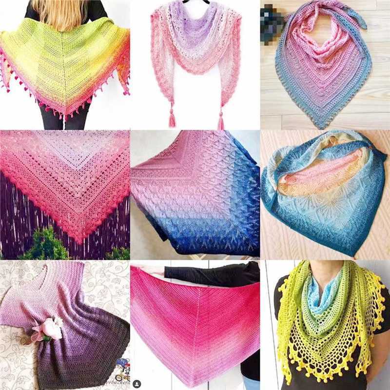 300g 100% Organic Cotton Blend Yarn spring/summer Cake yarn Gradient Color Crochet shawl blanket DIY Hand-woven Yarn XJ07 L260812 - view 7
