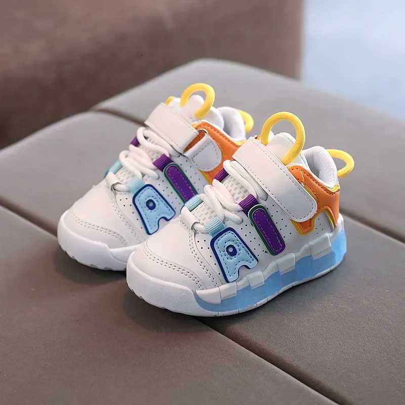 Letter Pattern Hook Loop Colorful Children Sports Shoes Breathable Comfortable Casual Sneakers Kids Outdoor Non Slip Fashion L260812 - view 3