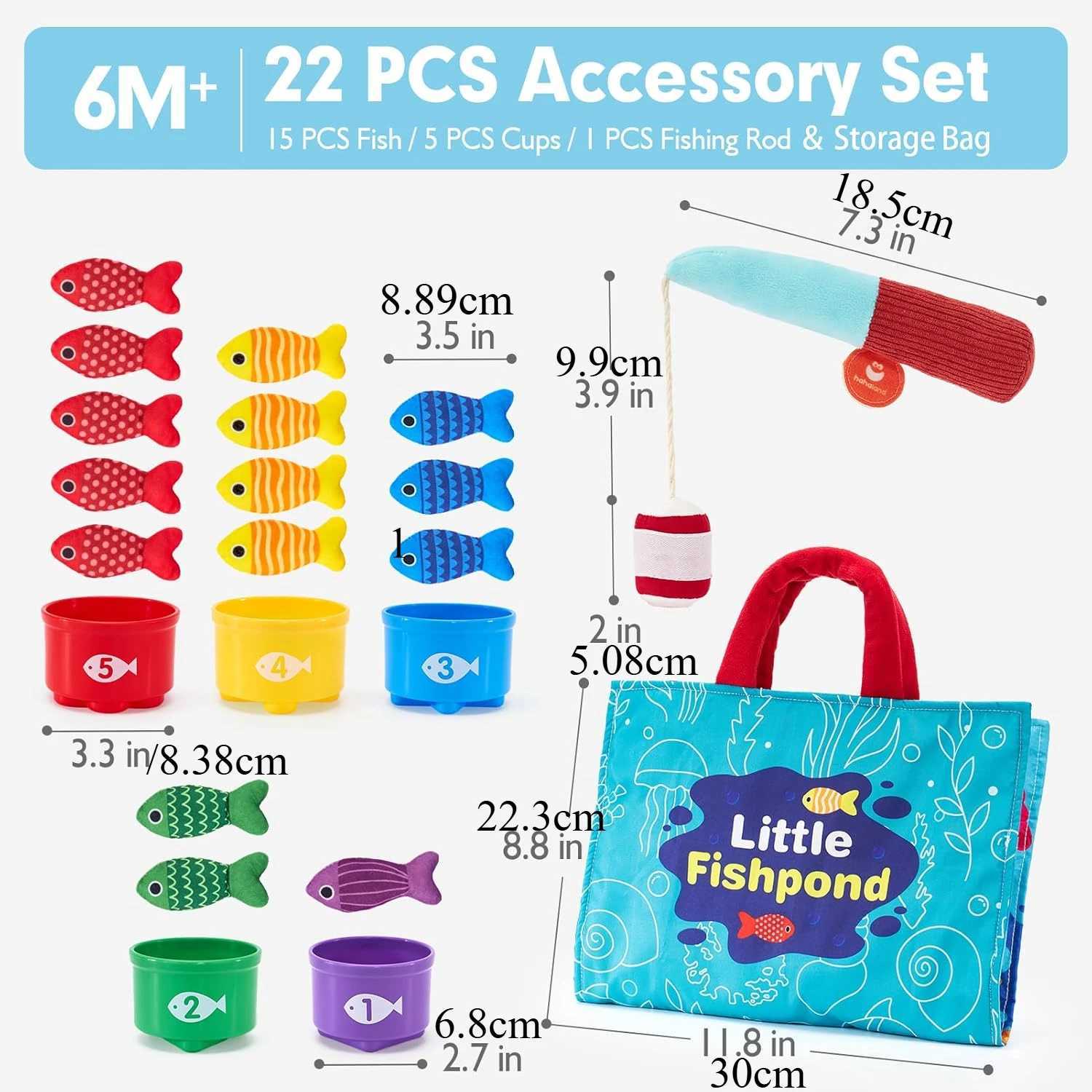 Cloth Fishing Game Set Toddler Toys Montessori Toys for Boy Girl Birthday Gift Stacking Cups Number Color Shape Learning Toy Kid Z260812