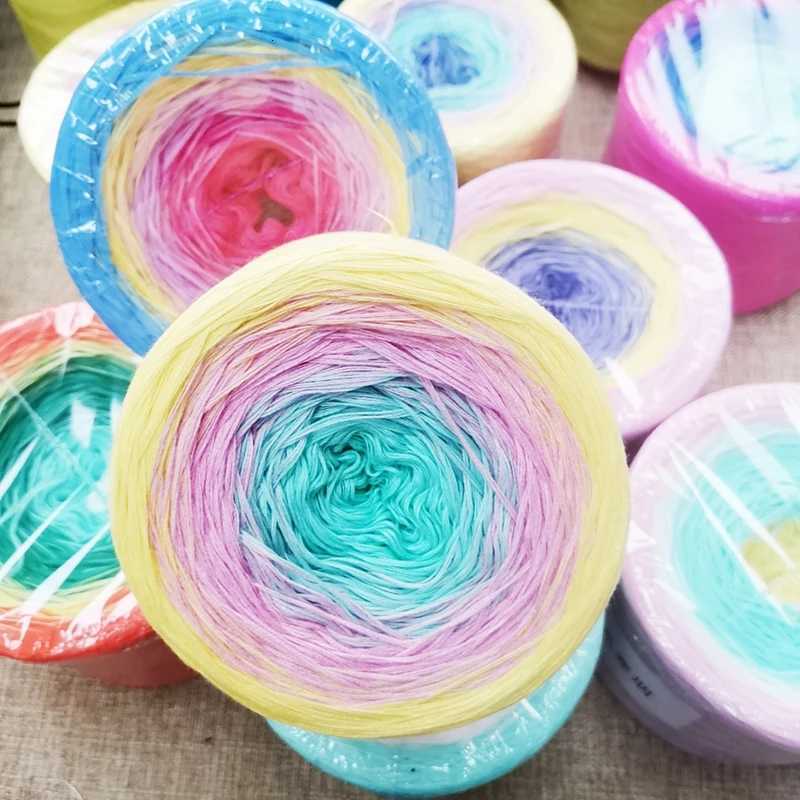300g 100% Organic Cotton Blend Yarn spring/summer Cake yarn Gradient Color Crochet shawl blanket DIY Hand-woven Yarn XJ07 L260812 - view 5