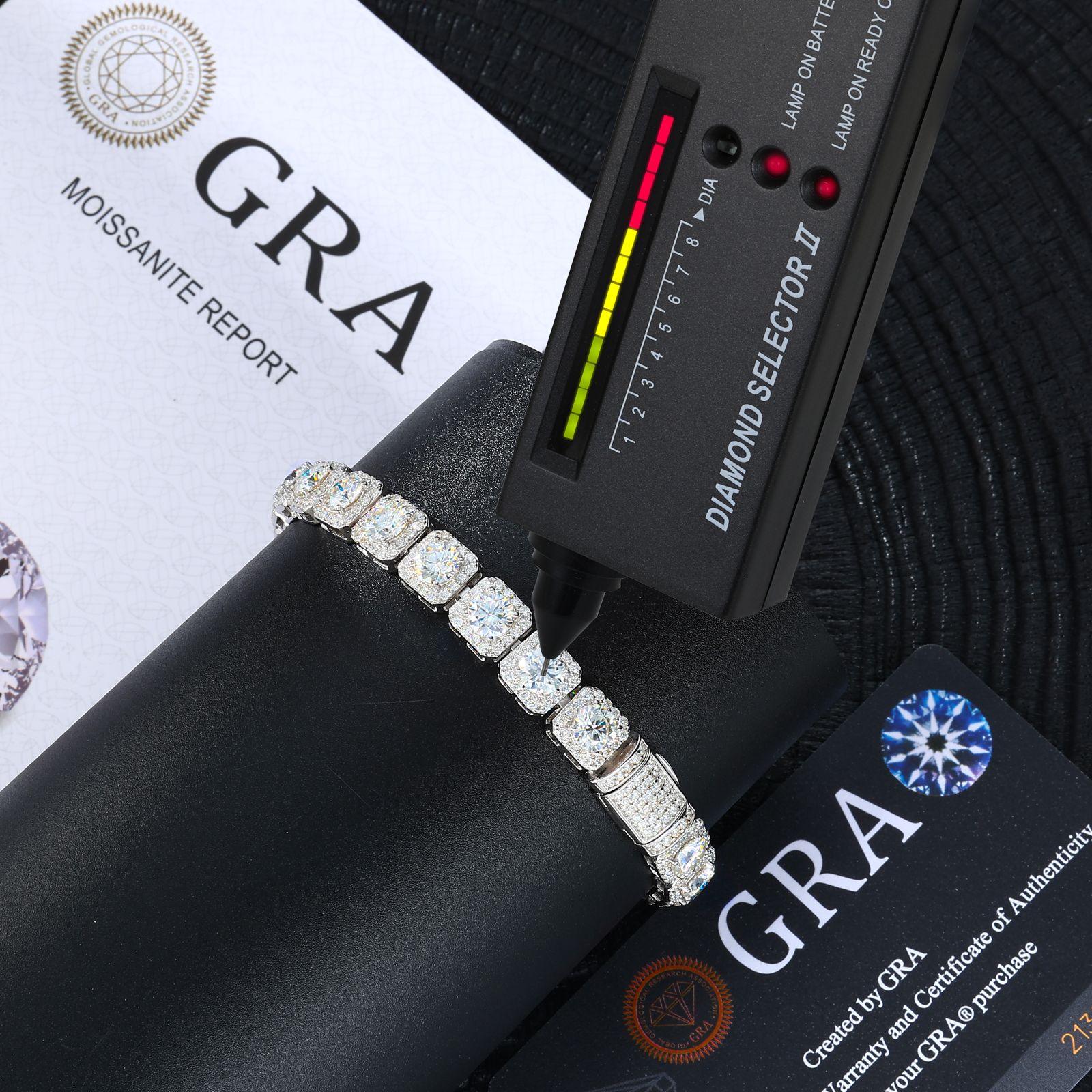 Sparkling 6Mm 8Mm Moissanite Halo Tennis Bracelet High Quality White Gold Non Fade 925 Sterling Silver Hip Hop Jewelry For Men - view 4