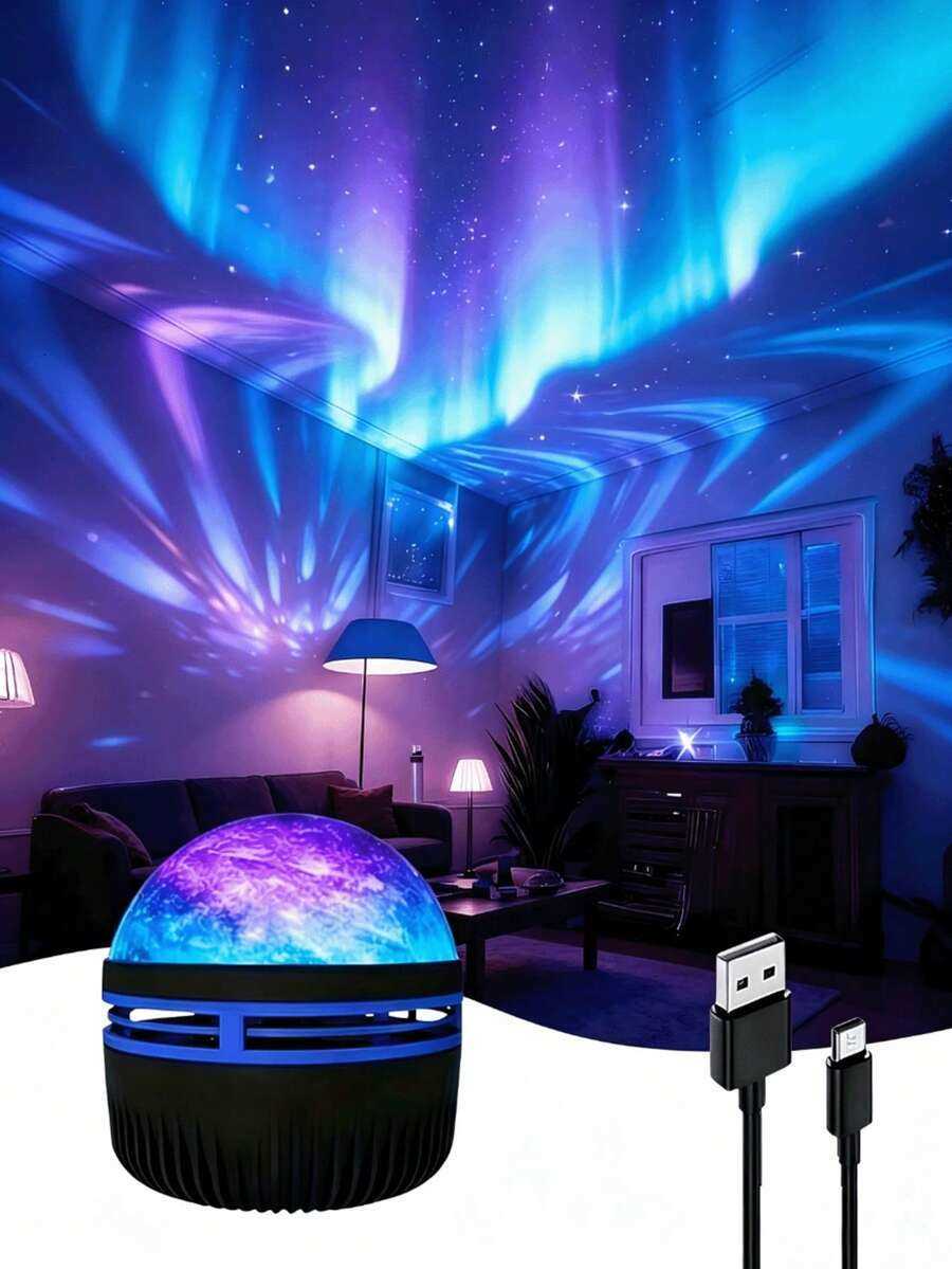 Aurora Borealis Galaxy Star Projector Night Light App Remote Controlled 16 Colors RGB Starry Sky LED Lamp USB Powered Atmosphere Light For Bedroom The - view 8