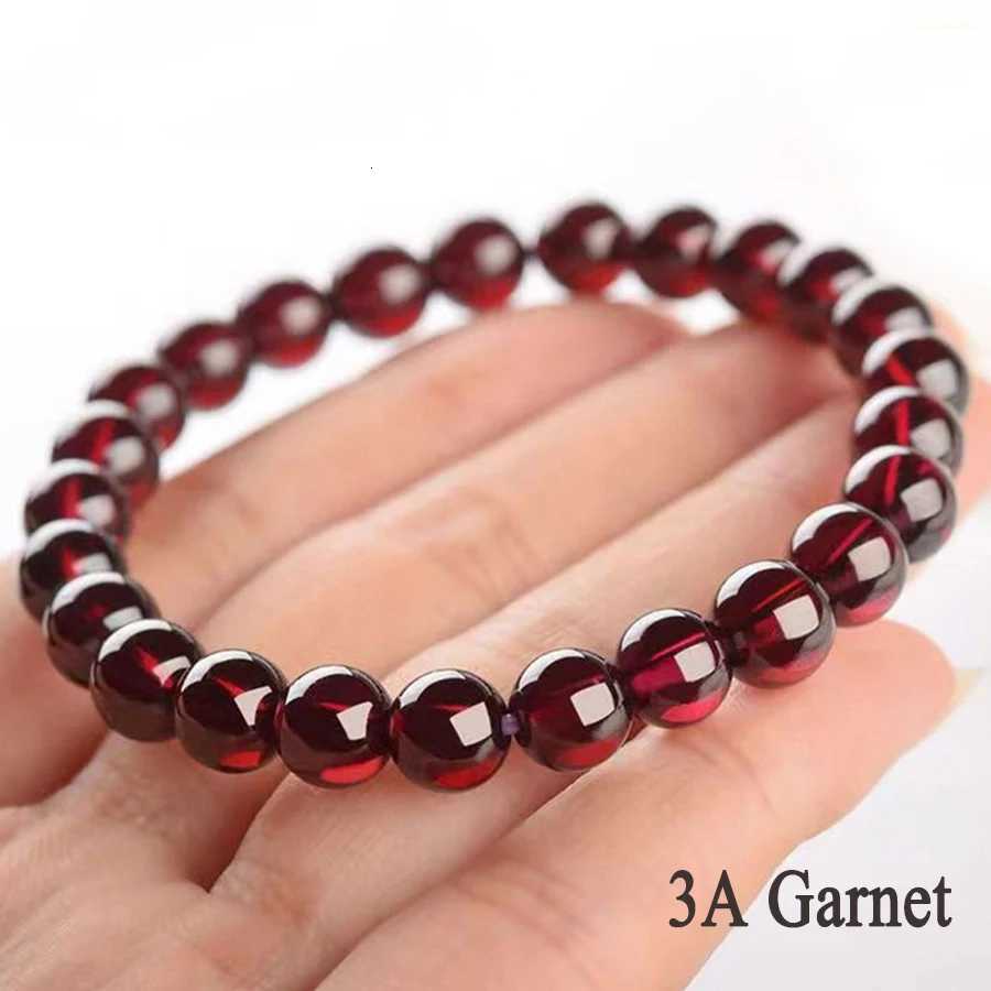 Stone Garnet Natural Femme 5A Real Wine Red Bead Charm Bracelet Women Lucky Energy Healing Jewelry Valentine's Day Gift Bangle L260812 - view 7
