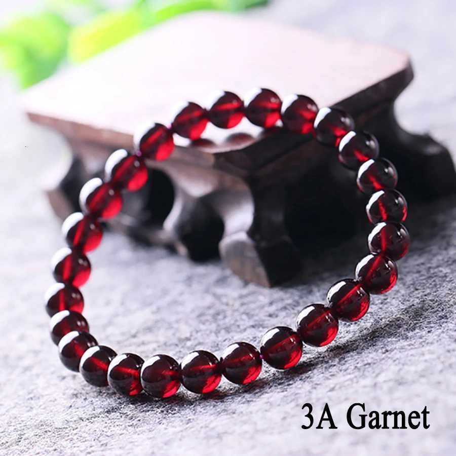 Stone Garnet Natural Femme 5A Real Wine Red Bead Charm Bracelet Women Lucky Energy Healing Jewelry Valentine's Day Gift Bangle L260812 - view 4